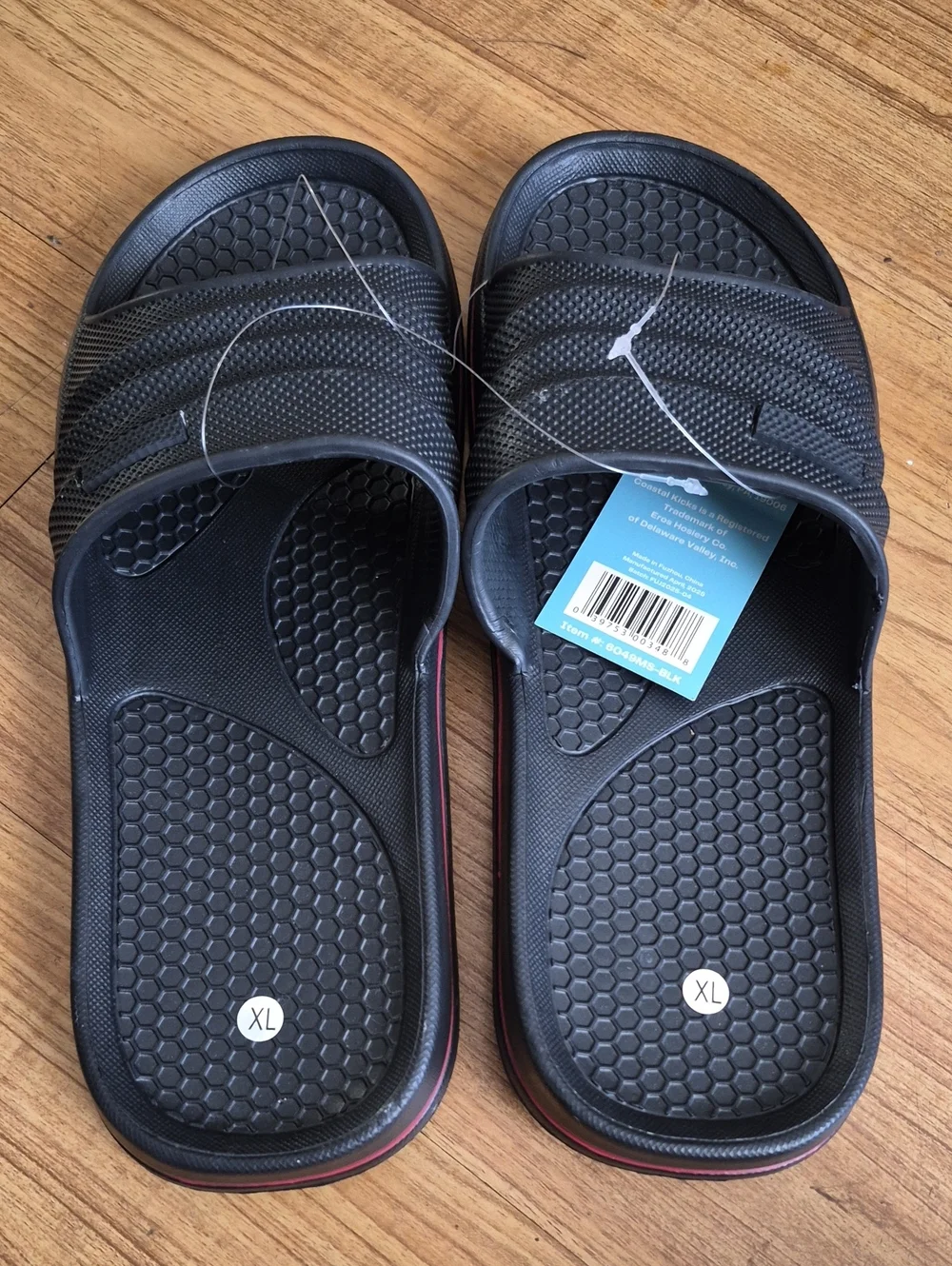 Coastal Kicks Black Men's Slide Sandals - XL